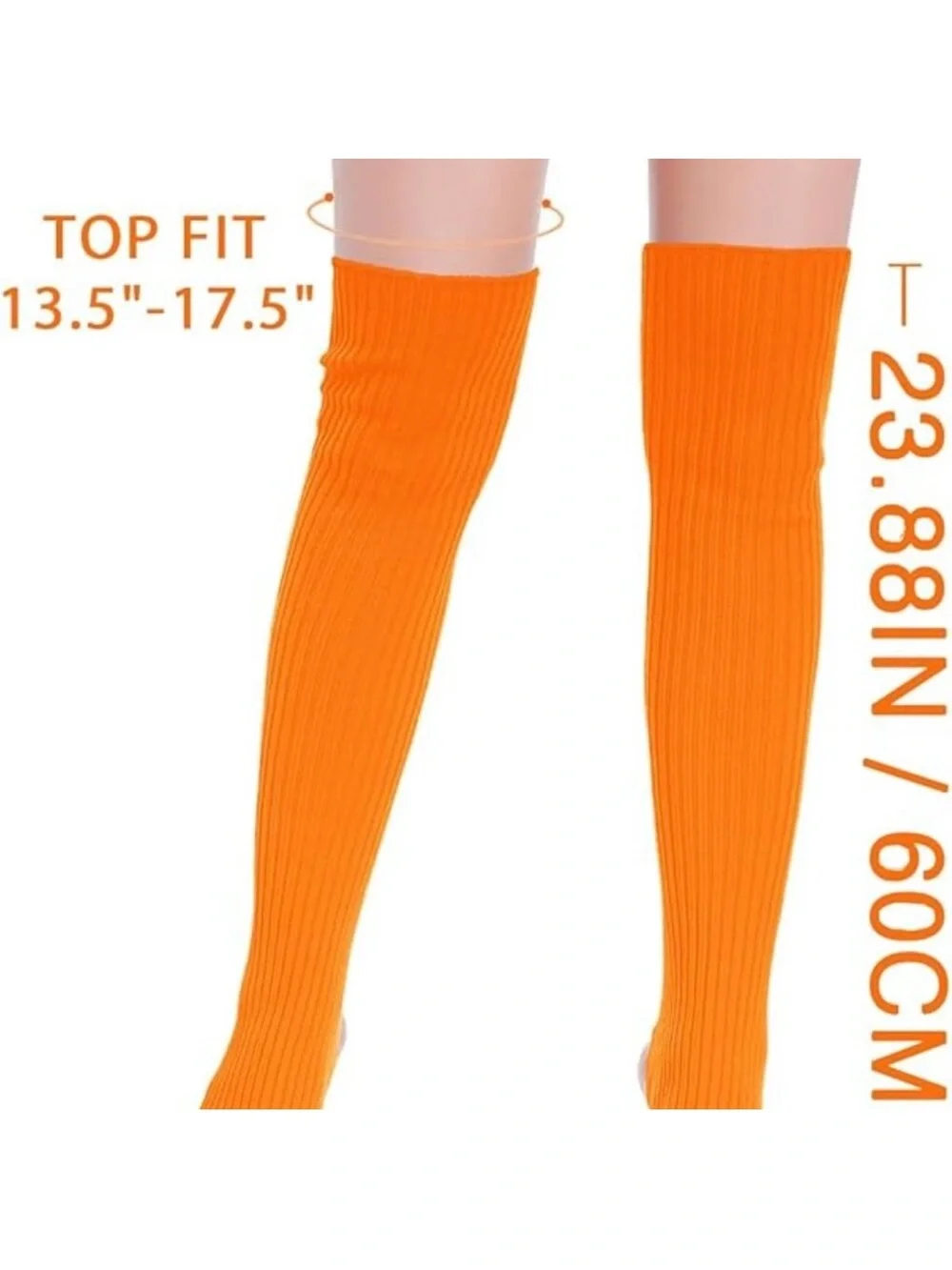 Orange Leg Warmers Toeless Yoga Dance Socks